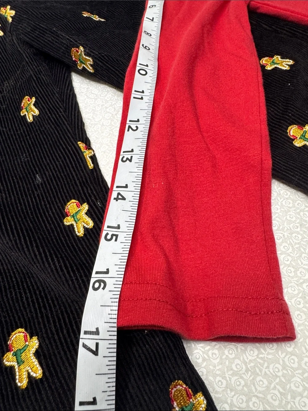 Blueberi Boulevard Red & Black Gingerbread 2 pcs pant set embroidered design 6